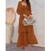 image:imageZESICA Womens 2026 Boho Long Sleeve Fall Maxi DressBrown
