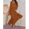 image:imageZESICA Womens 2026 Boho Long Sleeve Fall Maxi DressBrown