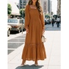 image:imageZESICA Womens 2026 Boho Long Sleeve Fall Maxi DressBrown