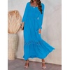 image:imageZESICA Womens 2026 Boho Long Sleeve Fall Maxi DressCobalt