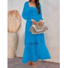 image:imageZESICA Womens 2026 Boho Long Sleeve Fall Maxi DressCobalt