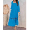image:imageZESICA Womens 2026 Boho Long Sleeve Fall Maxi DressCobalt