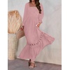 image:imageZESICA Womens 2026 Boho Long Sleeve Fall Maxi DressDark Pink