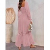 image:imageZESICA Womens 2026 Boho Long Sleeve Fall Maxi DressDark Pink