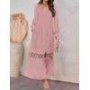 image:imageZESICA Womens 2026 Boho Long Sleeve Fall Maxi DressDark Pink