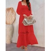 image:imageZESICA Womens 2026 Boho Long Sleeve Fall Maxi DressFire Red