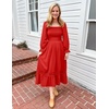 image:imageZESICA Womens 2026 Boho Long Sleeve Fall Maxi DressFire Red