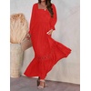 image:imageZESICA Womens 2026 Boho Long Sleeve Fall Maxi DressFire Red