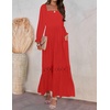 image:imageZESICA Womens 2026 Boho Long Sleeve Fall Maxi DressFire Red