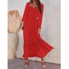 image:imageZESICA Womens 2026 Boho Long Sleeve Fall Maxi DressFire Red
