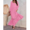 image:imageZESICA Womens 2026 Boho Long Sleeve Fall Maxi DressHot Pink