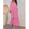 image:imageZESICA Womens 2026 Boho Long Sleeve Fall Maxi DressHot Pink