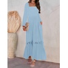image:imageZESICA Womens 2026 Boho Long Sleeve Fall Maxi DressLight Blue