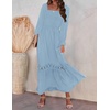 image:imageZESICA Womens 2026 Boho Long Sleeve Fall Maxi DressLight Blue