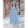 image:imageZESICA Womens 2026 Boho Long Sleeve Fall Maxi DressLight Blue