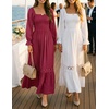image:imageZESICA Womens 2026 Boho Long Sleeve Fall Maxi DressPlum