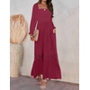 image:imageZESICA Womens 2026 Boho Long Sleeve Fall Maxi DressPlum