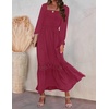 image:imageZESICA Womens 2026 Boho Long Sleeve Fall Maxi DressPlum