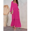 image:imageZESICA Womens 2026 Boho Long Sleeve Fall Maxi DressRose