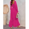 image:imageZESICA Womens 2026 Boho Long Sleeve Fall Maxi DressRose