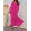 image:imageZESICA Womens 2026 Boho Long Sleeve Fall Maxi DressRose