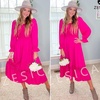 image:imageZESICA Womens 2026 Boho Long Sleeve Fall Maxi DressRose
