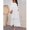 image:imageZESICA Womens 2026 Boho Long Sleeve Fall Maxi DressWhite
