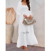 image:imageZESICA Womens 2026 Boho Long Sleeve Fall Maxi DressWhite