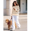 image:imageZESICA Womens 2026 Casual Long Sleeve Striped Pullover SweatersApricot