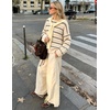 image:imageZESICA Womens 2026 Casual Long Sleeve Striped Pullover SweatersApricot