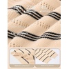 image:imageZESICA Womens 2026 Casual Long Sleeve Striped Pullover SweatersApricot