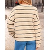 image:imageZESICA Womens 2026 Casual Long Sleeve Striped Pullover SweatersApricot