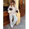 image:imageZESICA Womens 2026 Casual Long Sleeve Striped Pullover SweatersBeige