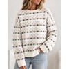 image:imageZESICA Womens 2026 Casual Long Sleeve Striped Pullover SweatersBeige