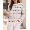 image:imageZESICA Womens 2026 Casual Long Sleeve Striped Pullover SweatersBeige