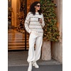 image:imageZESICA Womens 2026 Casual Long Sleeve Striped Pullover SweatersBeige