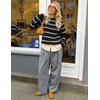 image:imageZESICA Womens 2026 Casual Long Sleeve Striped Pullover SweatersBlack