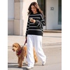 image:imageZESICA Womens 2026 Casual Long Sleeve Striped Pullover SweatersBlack