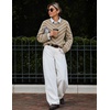 image:imageZESICA Womens 2026 Casual Long Sleeve Striped Pullover SweatersBrown