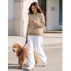 image:imageZESICA Womens 2026 Casual Long Sleeve Striped Pullover SweatersBrown