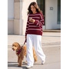 image:imageZESICA Womens 2026 Casual Long Sleeve Striped Pullover SweatersBurgundy