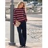 image:imageZESICA Womens 2026 Casual Long Sleeve Striped Pullover SweatersBurgundy