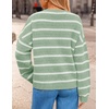 image:imageZESICA Womens 2026 Casual Long Sleeve Striped Pullover SweatersGreen