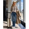 image:imageZESICA Womens 2026 Casual Long Sleeve Striped Pullover SweatersKhaki
