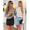 image:imageZESICA Womens 2026 Casual Long Sleeve Striped Pullover SweatersKhaki