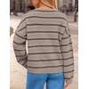 image:imageZESICA Womens 2026 Casual Long Sleeve Striped Pullover SweatersKhaki