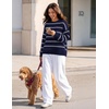image:imageZESICA Womens 2026 Casual Long Sleeve Striped Pullover SweatersNavy
