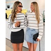 image:imageZESICA Womens 2026 Casual Long Sleeve Striped Pullover SweatersWhite