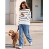 image:imageZESICA Womens 2026 Casual Long Sleeve Striped Pullover SweatersWhite