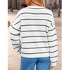 image:imageZESICA Womens 2026 Casual Long Sleeve Striped Pullover SweatersWhite